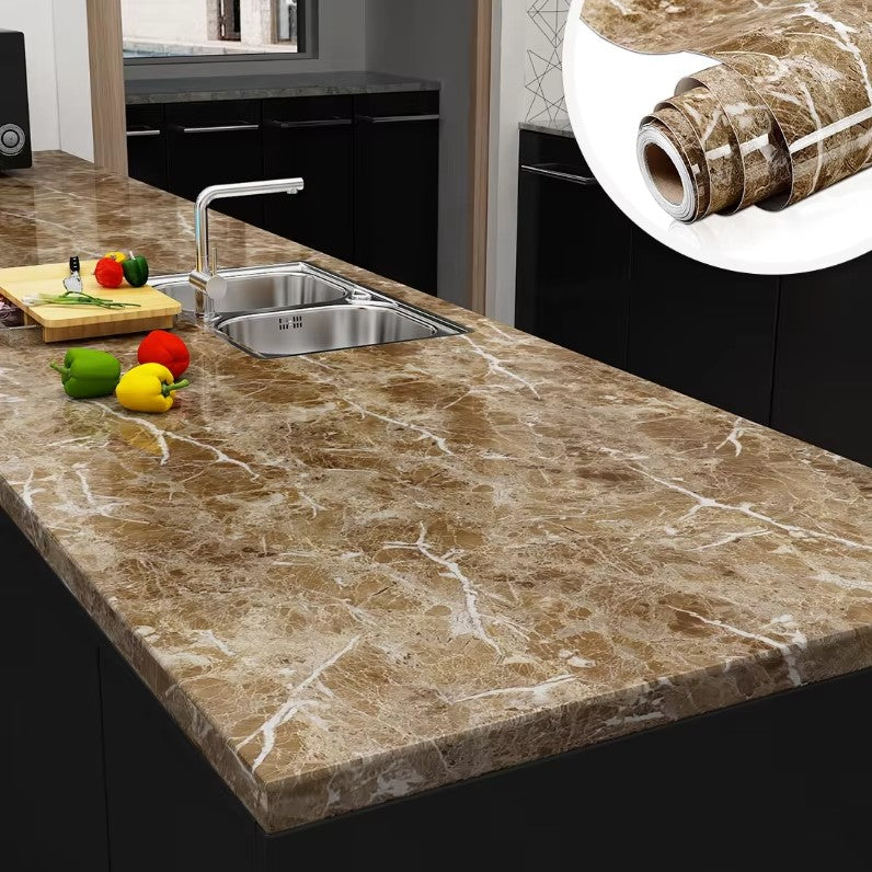 80cm Wide 5 Meters Long Benchtop Vinyl Roll - Marble CFNT