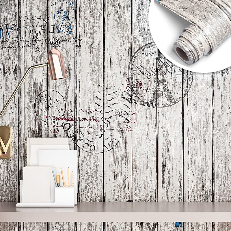 Vintage Wood Look Vinyl Background Contact Paper Wallpaper