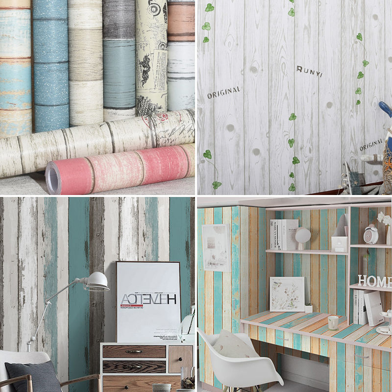 Vintage Wood Look Vinyl Background Contact Paper Wallpaper