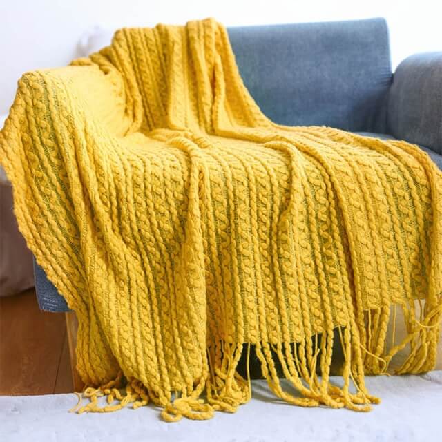 Nordic Sofa Throw Blanket Knitted Tassel