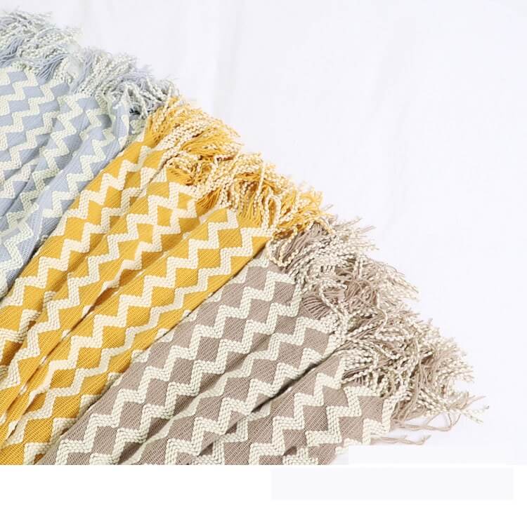 Nordic Sofa Throw Blanket Knitted Tassel