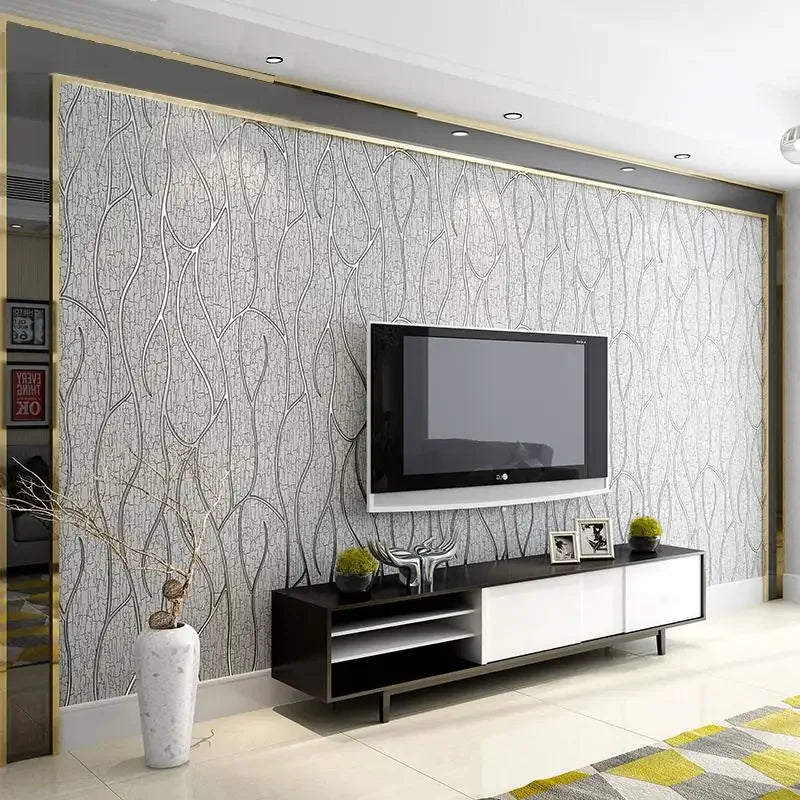 Modern 3D Textured Wallpaper Contact Paper - Geometric Pattern Wall Covering for Living Room, TV Background, Bedroom