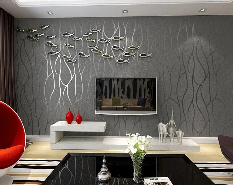 Modern 3D Textured Wallpaper Contact Paper - Geometric Pattern Wall Covering for Living Room, TV Background, Bedroom