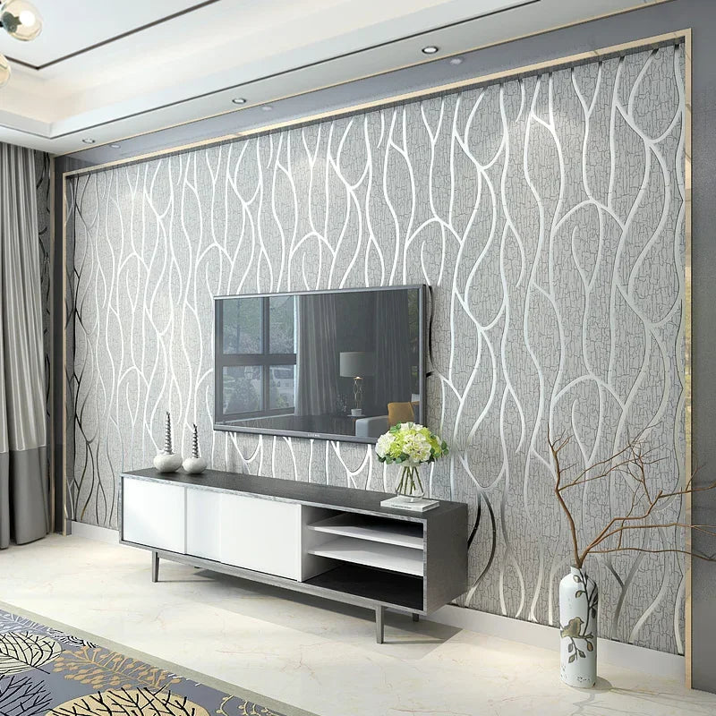Modern 3D Textured Wallpaper Contact Paper - Geometric Pattern Wall Covering for Living Room, TV Background, Bedroom