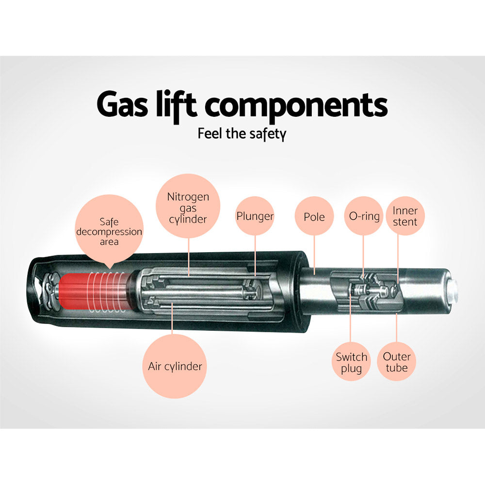 Set of 2 Gas lift Swivel Bar Stools - Steel And White