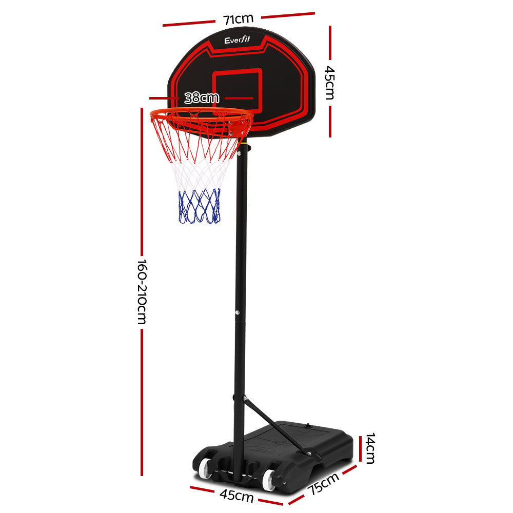 Buy 2.1M Adjustable Portable Basketball Stand Hoop System Rim Black Online Australia at BargainTown