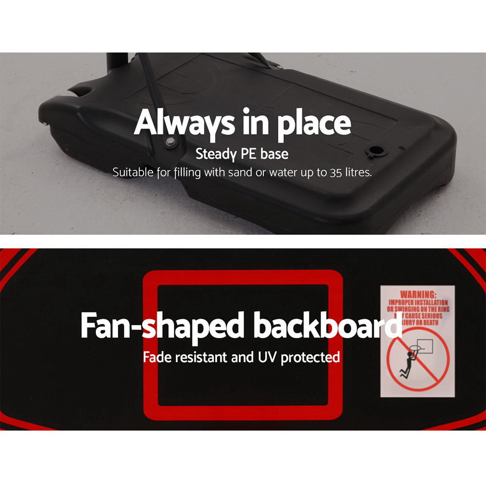 Buy 2.1M Adjustable Portable Basketball Stand Hoop System Rim Black Online Australia at BargainTown