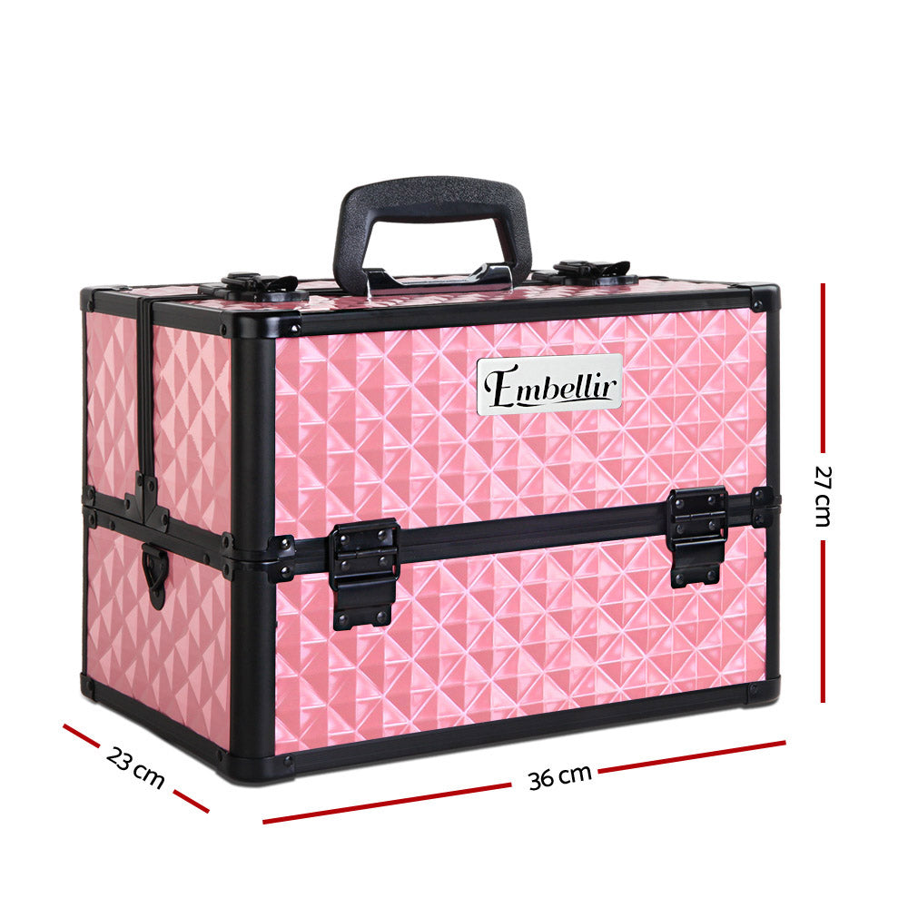 Buy Portable Cosmetic Beauty Makeup Case - Diamond Pink Online Australia at BargainTown