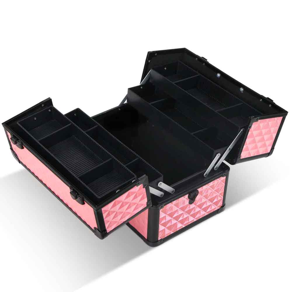 Buy Portable Cosmetic Beauty Makeup Case - Diamond Pink Online Australia at BargainTown