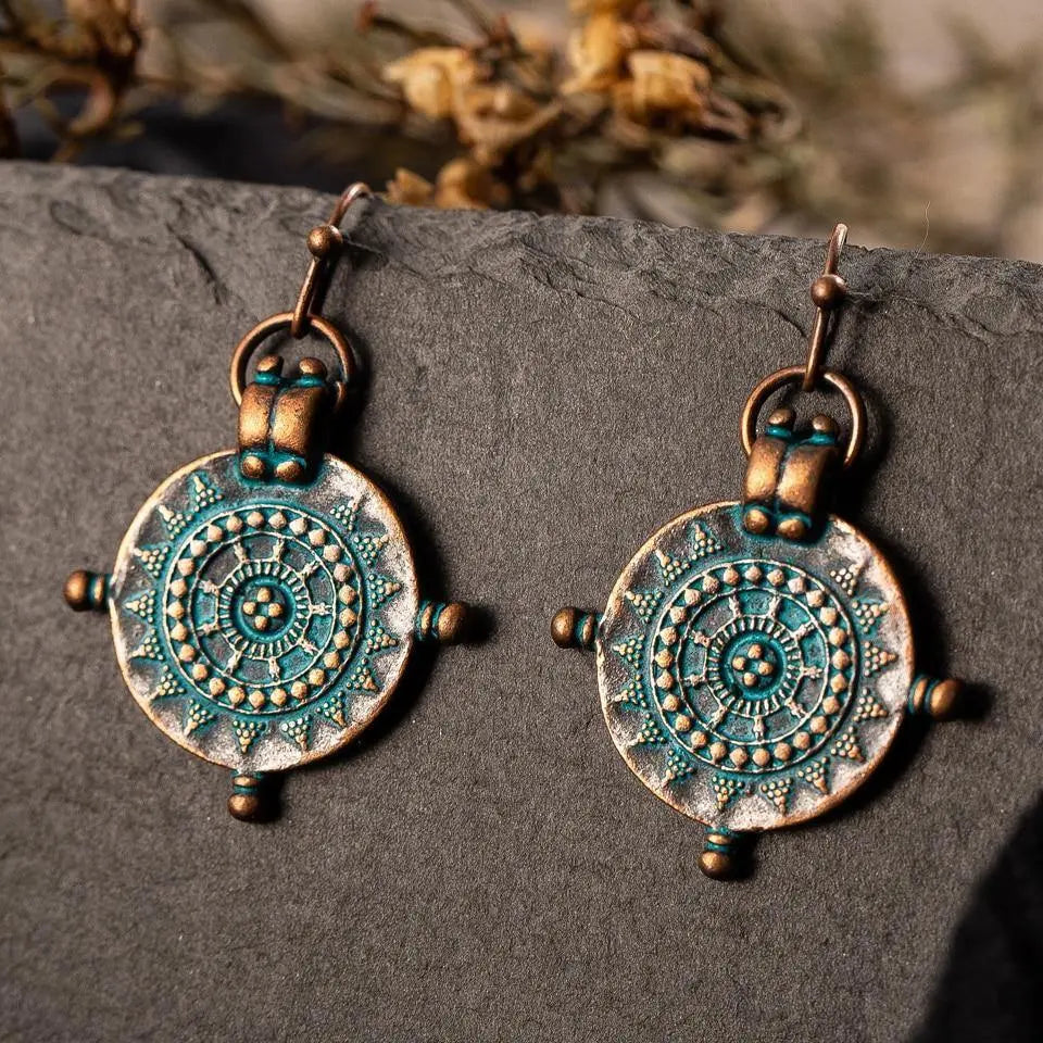 Buy Ethnic Engraved Drop Earrings Online Australia at BargainTown