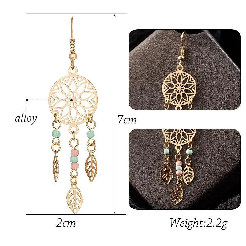 Buy Ethnic Golden Leaf Drop Earrings Online Australia at BargainTown