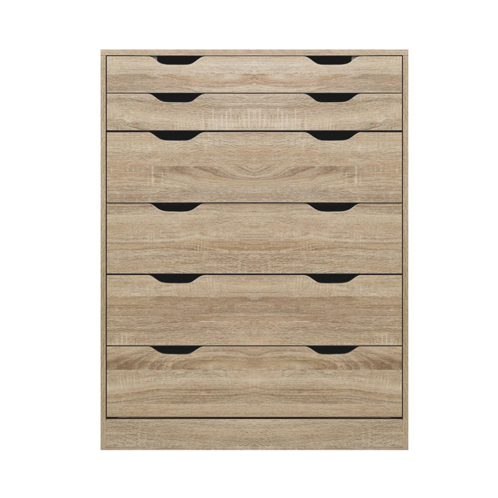 Buy 6 Chest of Drawers Tallboy Dresser Oak Online Australia at BargainTown