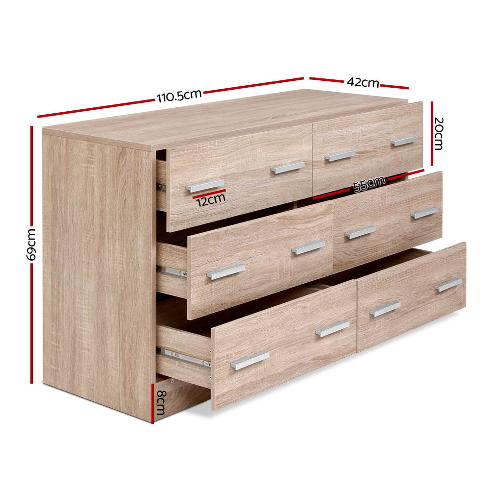 Buy Artiss 6 Chest of Drawers Cabinet Dresser Online Australia at BargainTown