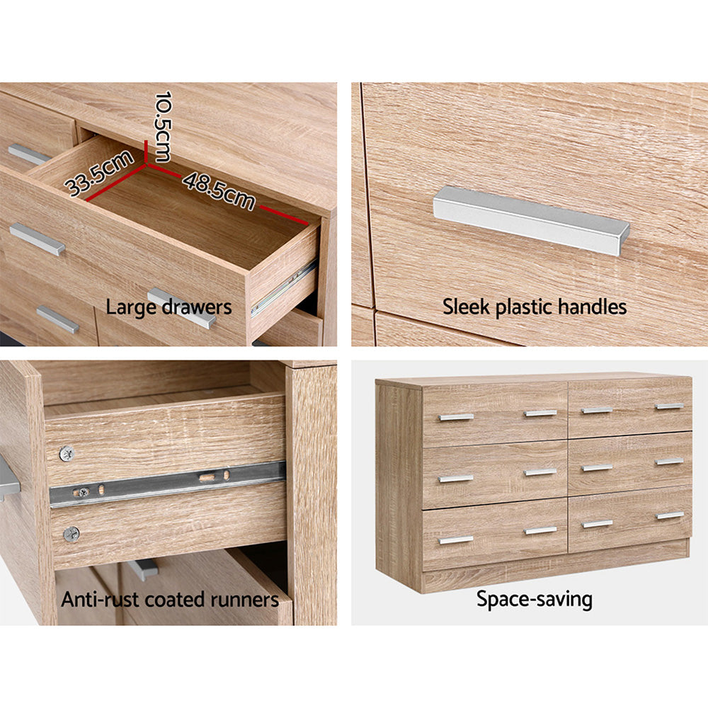 Buy Artiss 6 Chest of Drawers Cabinet Dresser Online Australia at BargainTown