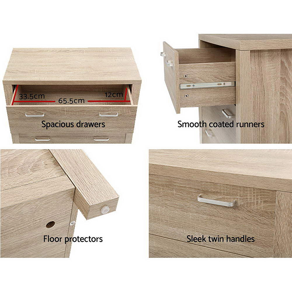 Buy 5 Chest of Drawers Tallboy Dresser Table Bedroom Storage Cabinet Online Australia at BargainTown