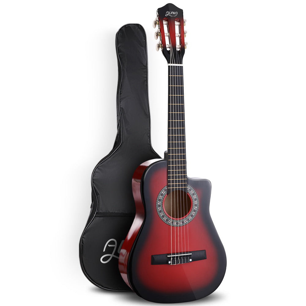 Buy 34" Inch Classical Acoustic Cutaway Wooden Kids Guitar 1/2 Size Red Online Australia at BargainTown
