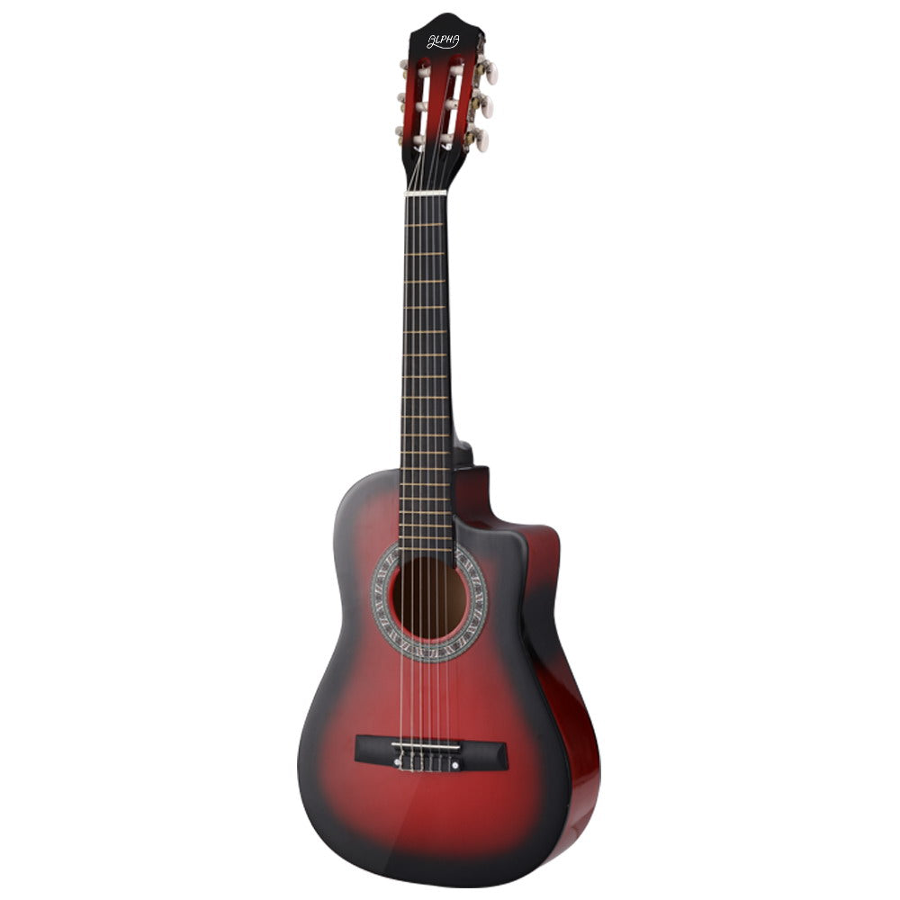 Buy 34" Inch Classical Acoustic Cutaway Wooden Kids Guitar 1/2 Size Red Online Australia at BargainTown