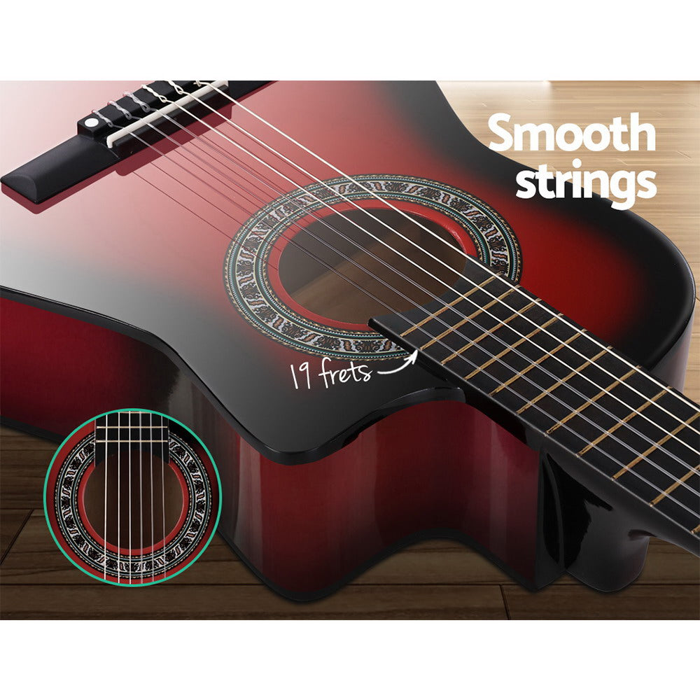 Buy 34" Inch Classical Acoustic Cutaway Wooden Kids Guitar 1/2 Size Red Online Australia at BargainTown