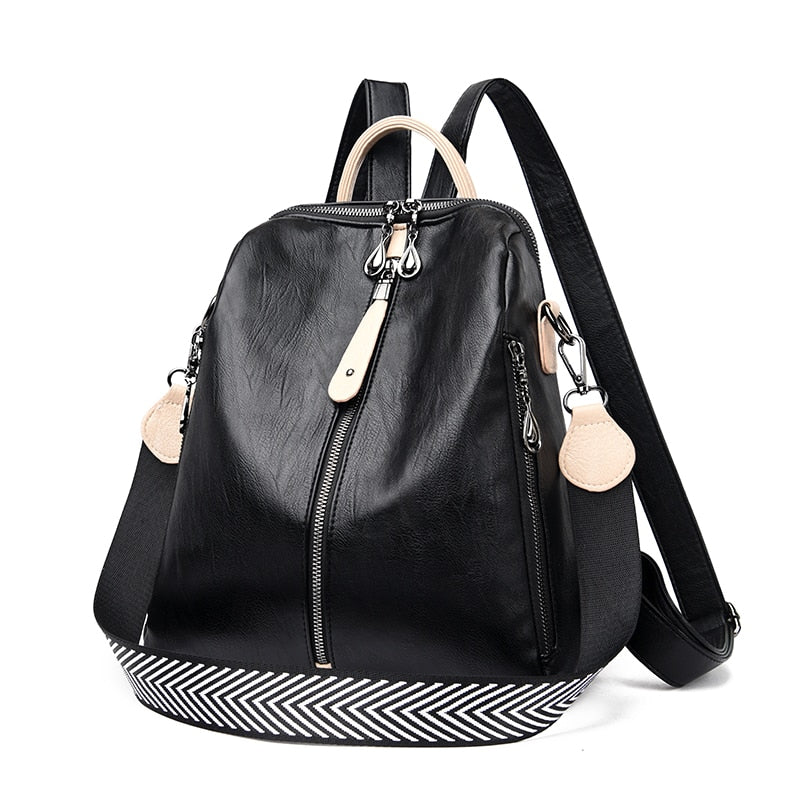 Buy Soft PU Leather Zipper Backpack Online Australia at BargainTown