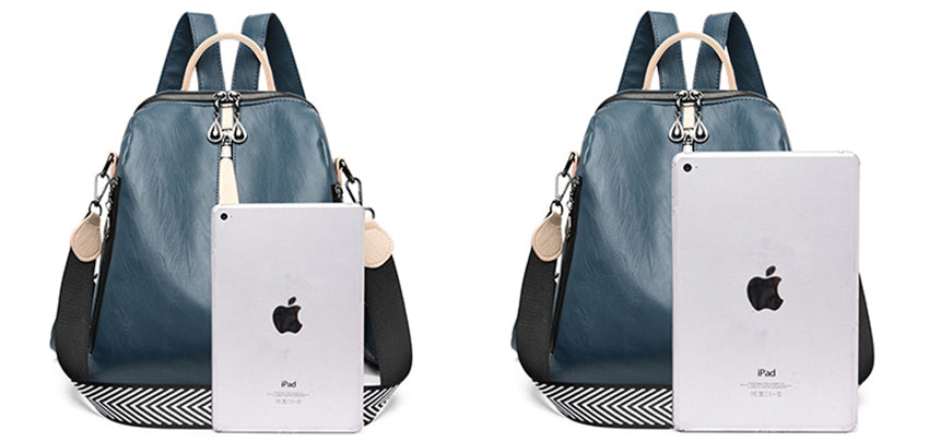 Buy Soft PU Leather Zipper Backpack Online Australia at BargainTown