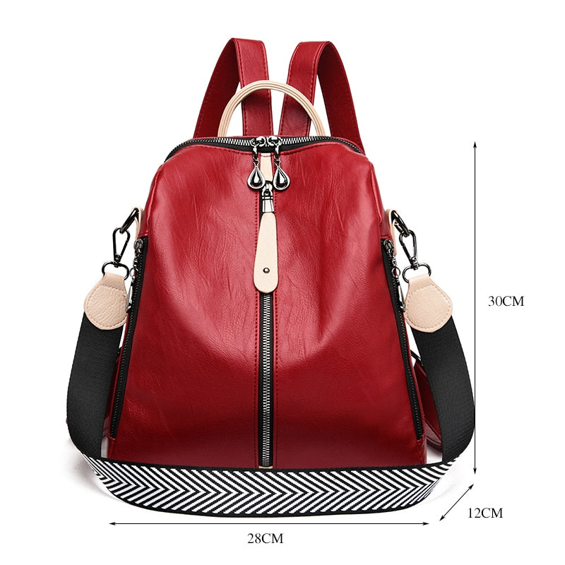 Buy Soft PU Leather Zipper Backpack Online Australia at BargainTown
