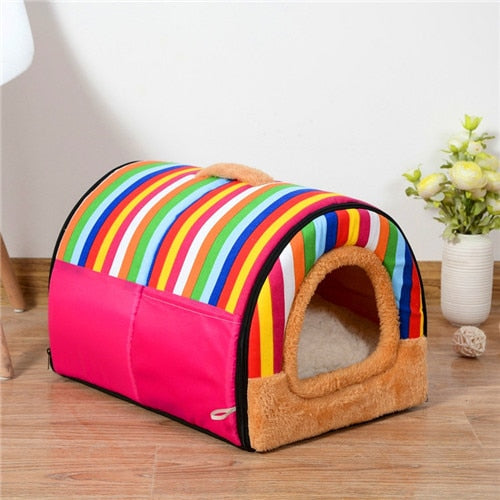 Buy Foldable Warm Soft Cat Cave Cat Bed With Removable Mat Online Australia at BargainTown