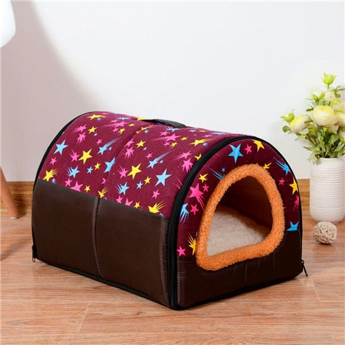 Buy Foldable Warm Soft Cat Cave Cat Bed With Removable Mat Online Australia at BargainTown