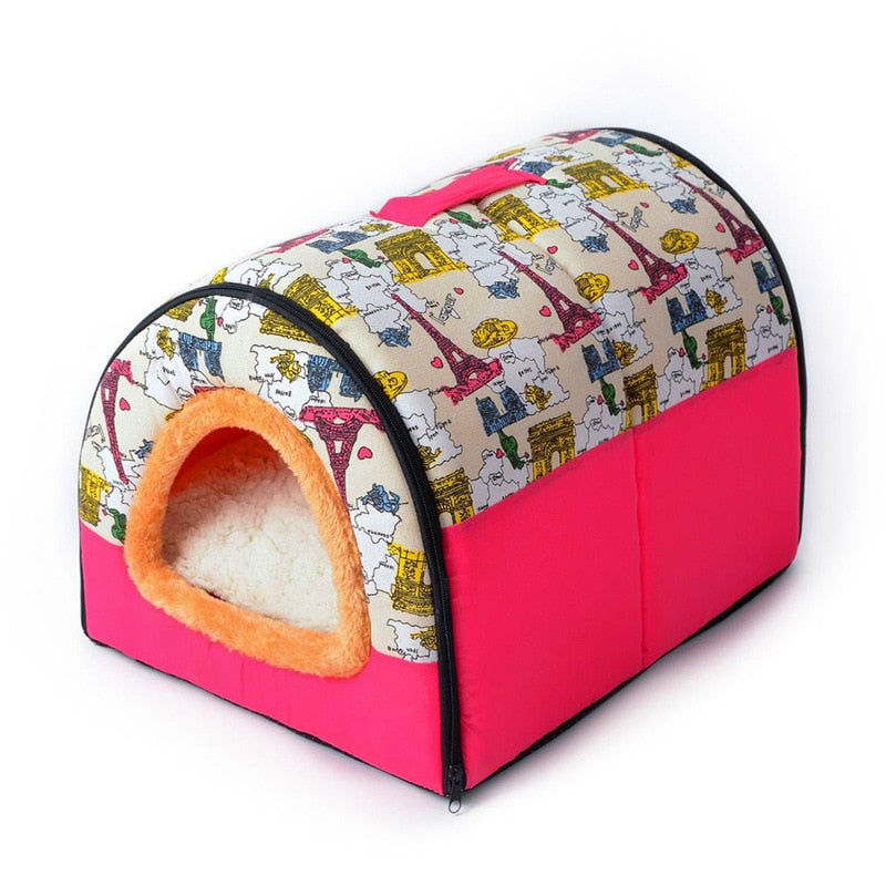 Buy Foldable Warm Soft Cat Cave Cat Bed With Removable Mat Online Australia at BargainTown
