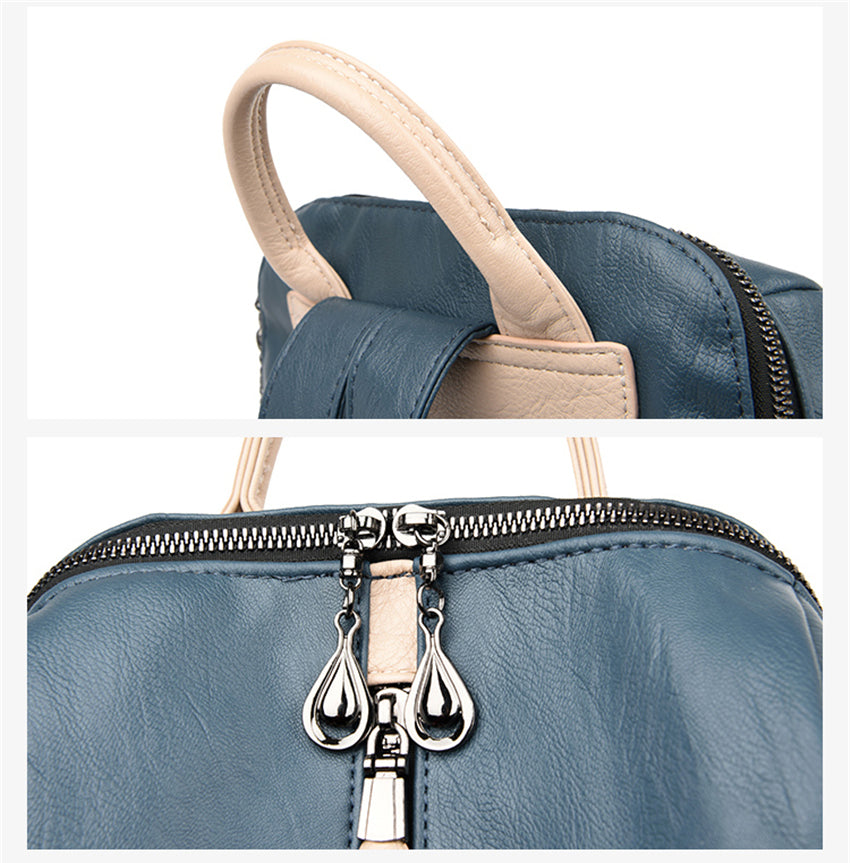 Buy Soft PU Leather Zipper Backpack Online Australia at BargainTown