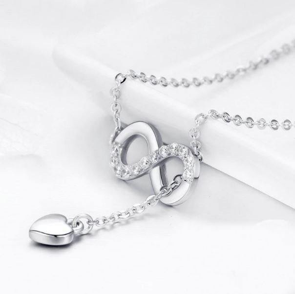 Buy Infinity Love Heart Sterling Silver Necklace Online Australia at BargainTown