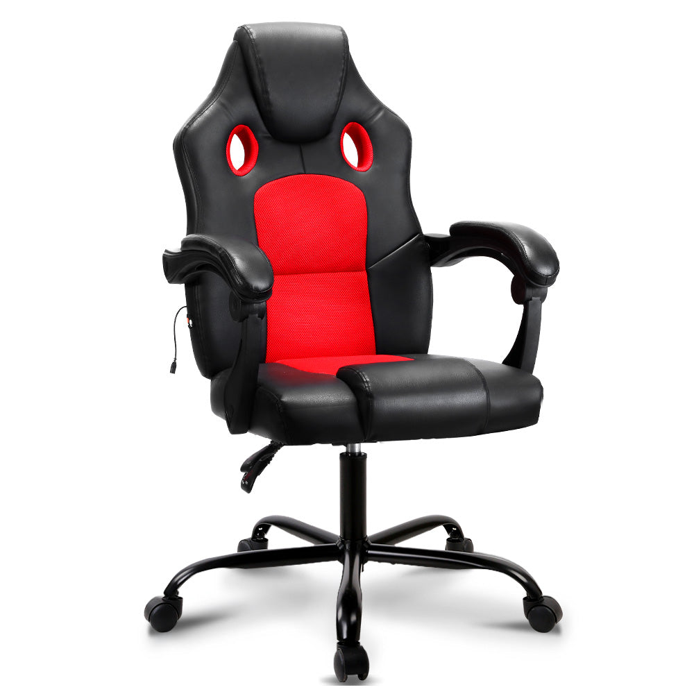 Buy Artiss Massage Office Gaming Racer Chair Red Online Australia at BargainTown