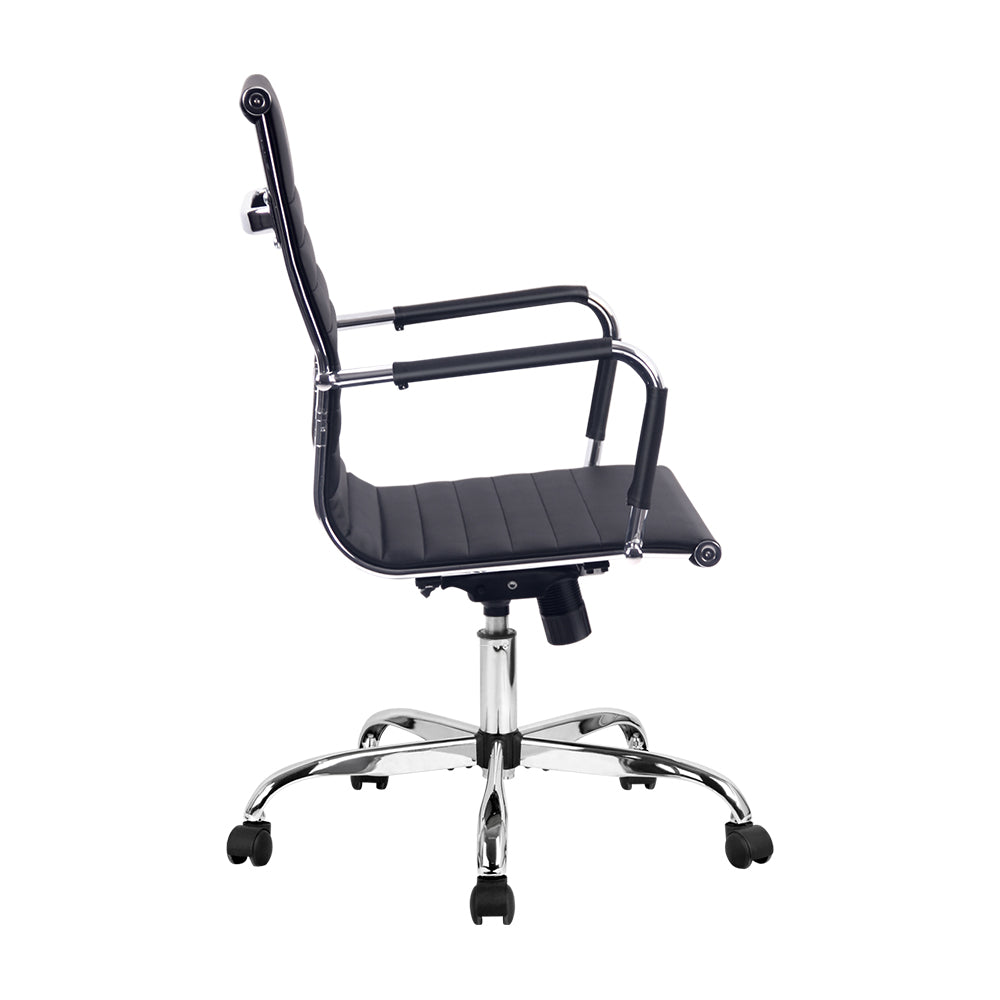 Executive Chrome Office Chair Computer Desk Chair - Black