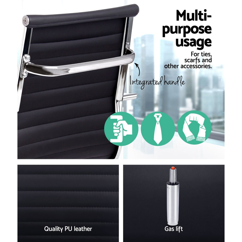 Executive Chrome Office Chair Computer Desk Chair - Black