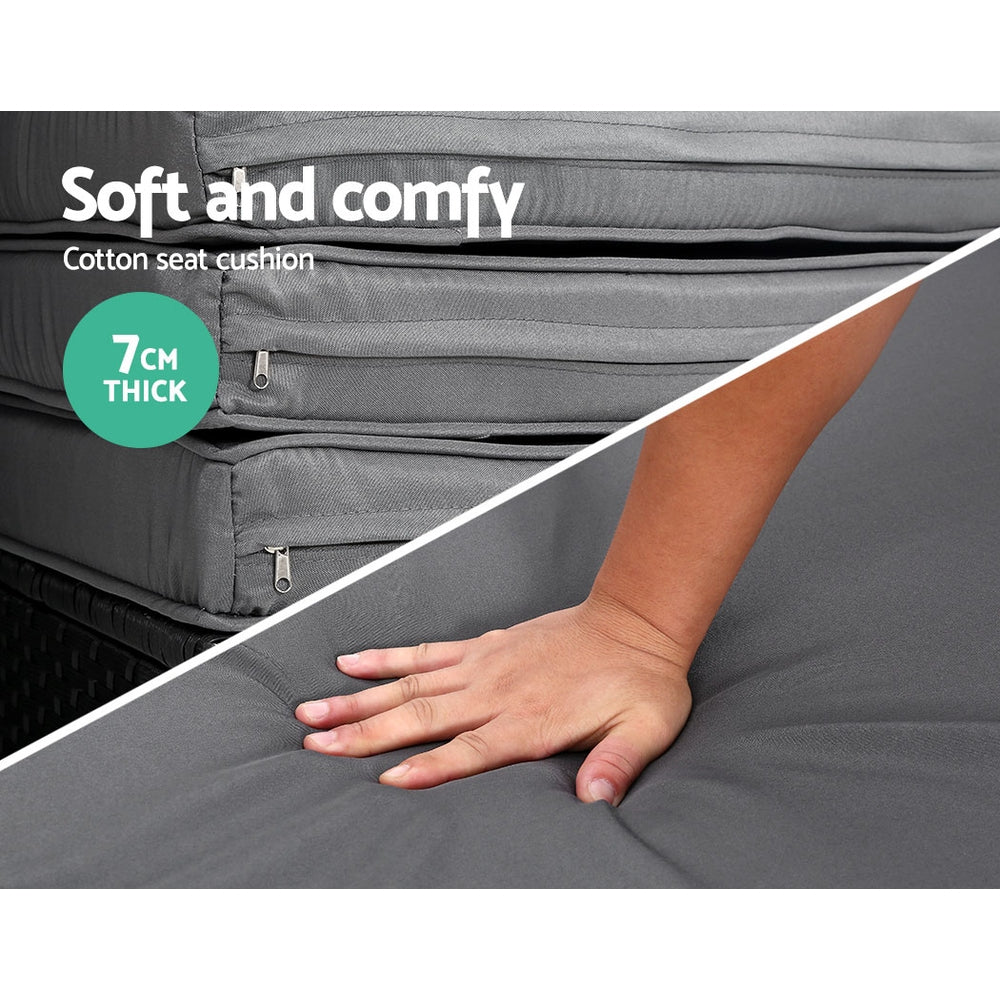 Outdoor Garden Wicker Day Bed Black