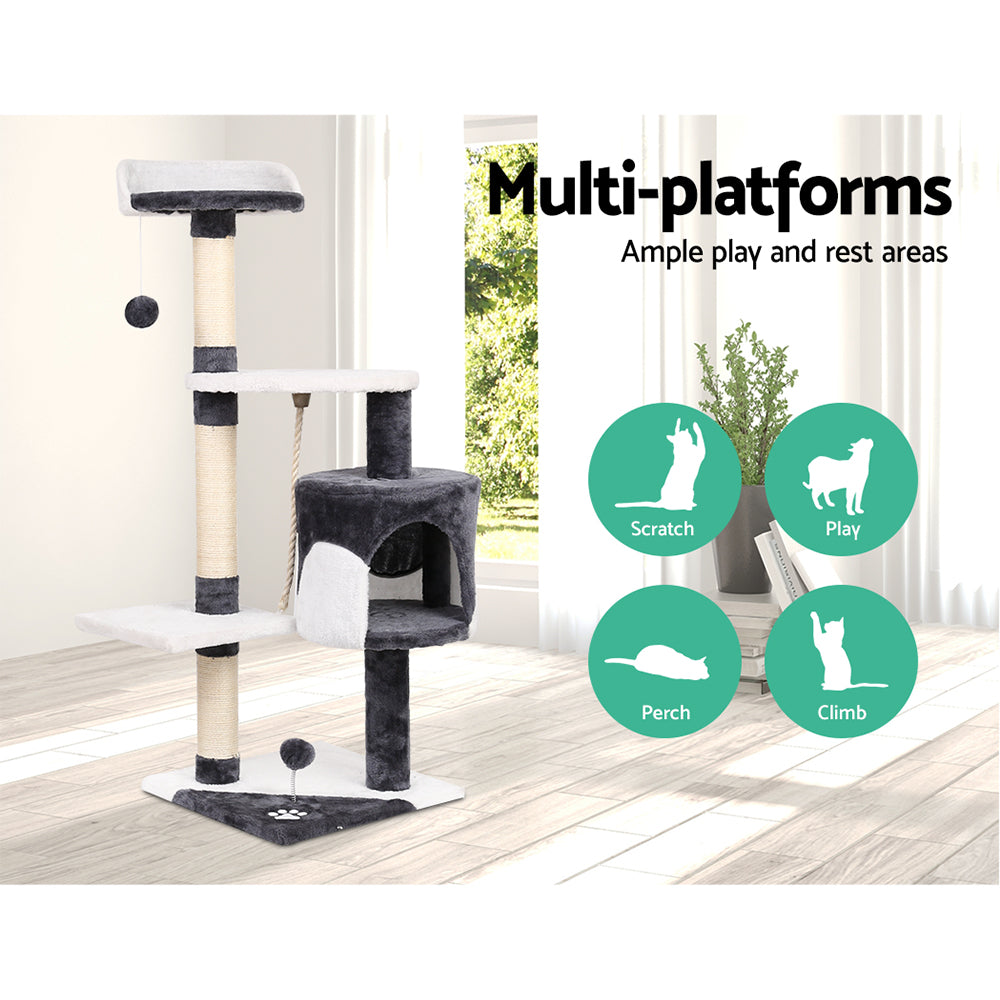 Buy 112cm Cat Tree Scratching Post Tower Online Australia at BargainTown
