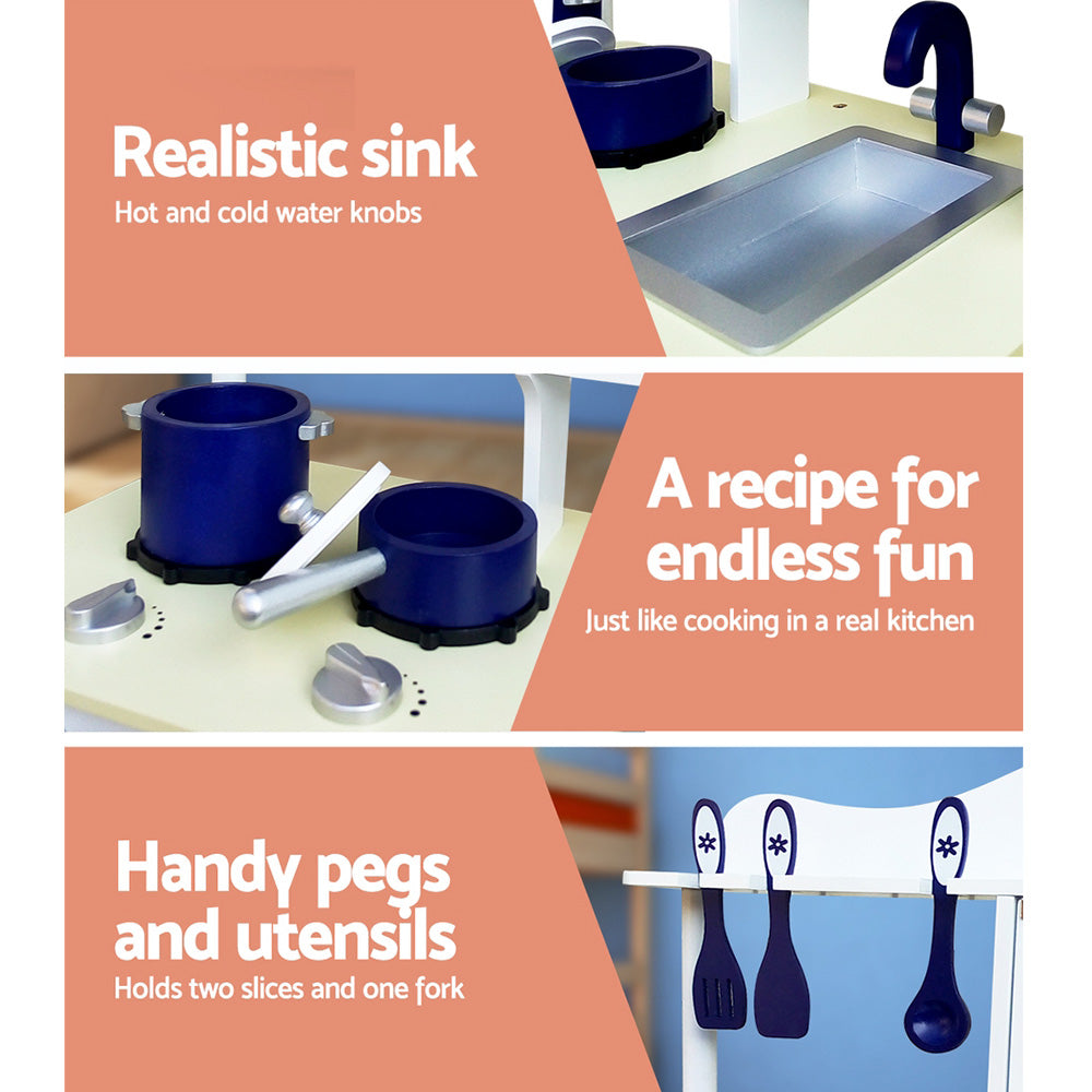 Buy Keezi 18 Piece Kids Kitchen Play Set - White Online Australia at BargainTown