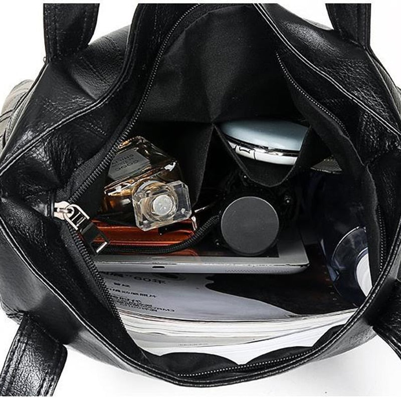 Buy Retro Large Capacity PU Leather Tote Bag Online Australia at BargainTown