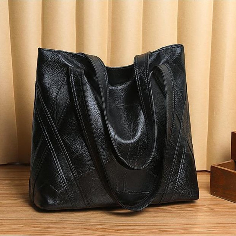 Buy Retro Large Capacity PU Leather Tote Bag Online Australia at BargainTown
