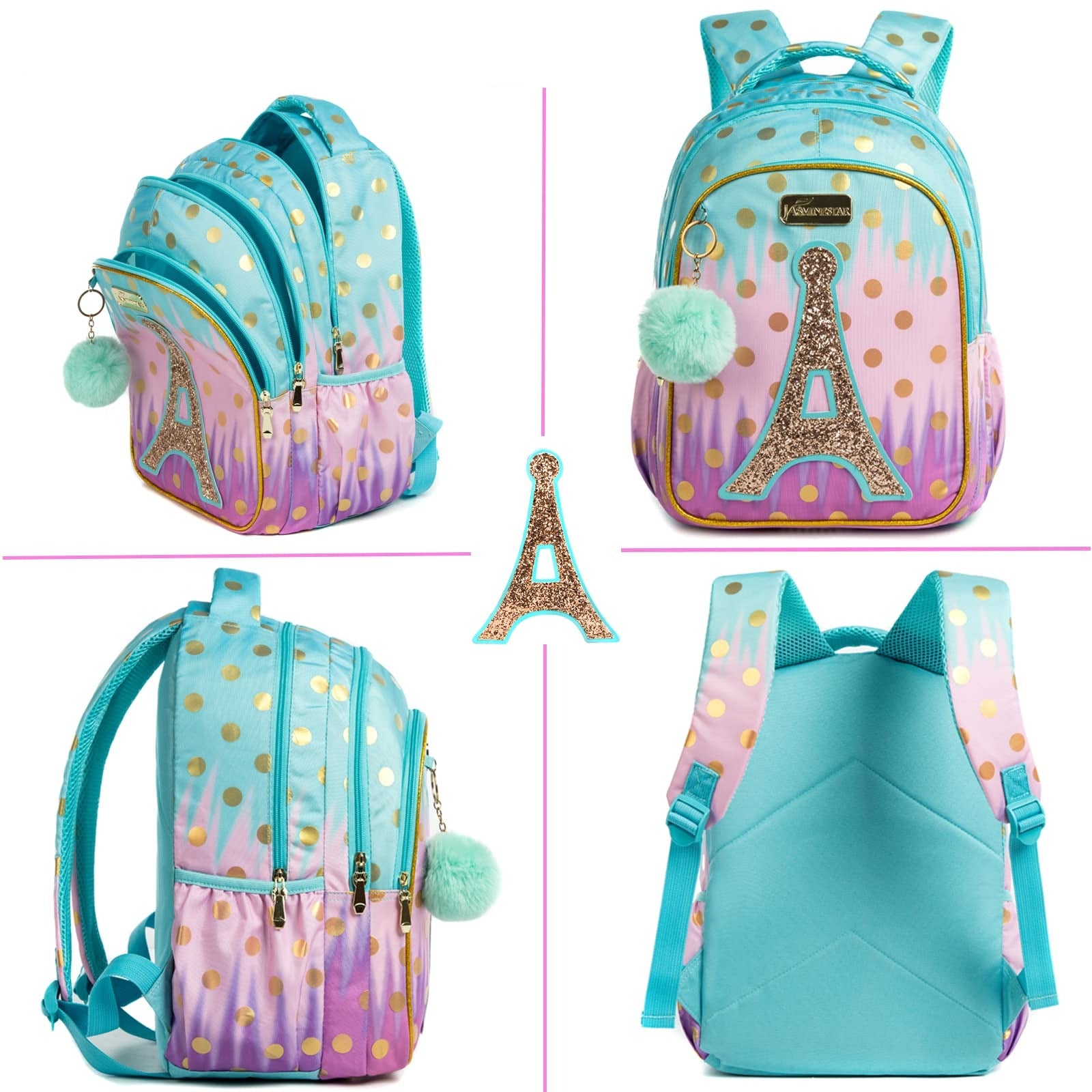 Kids Sequin Primary School Backpack Lunch Bag Pencil Case Set