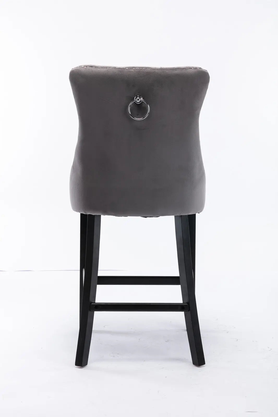 Buy Velvet Bar Stools Counter Stools Set Of 2 With Studs Trim Wooden Legs Grey Online Australia at BargainTown