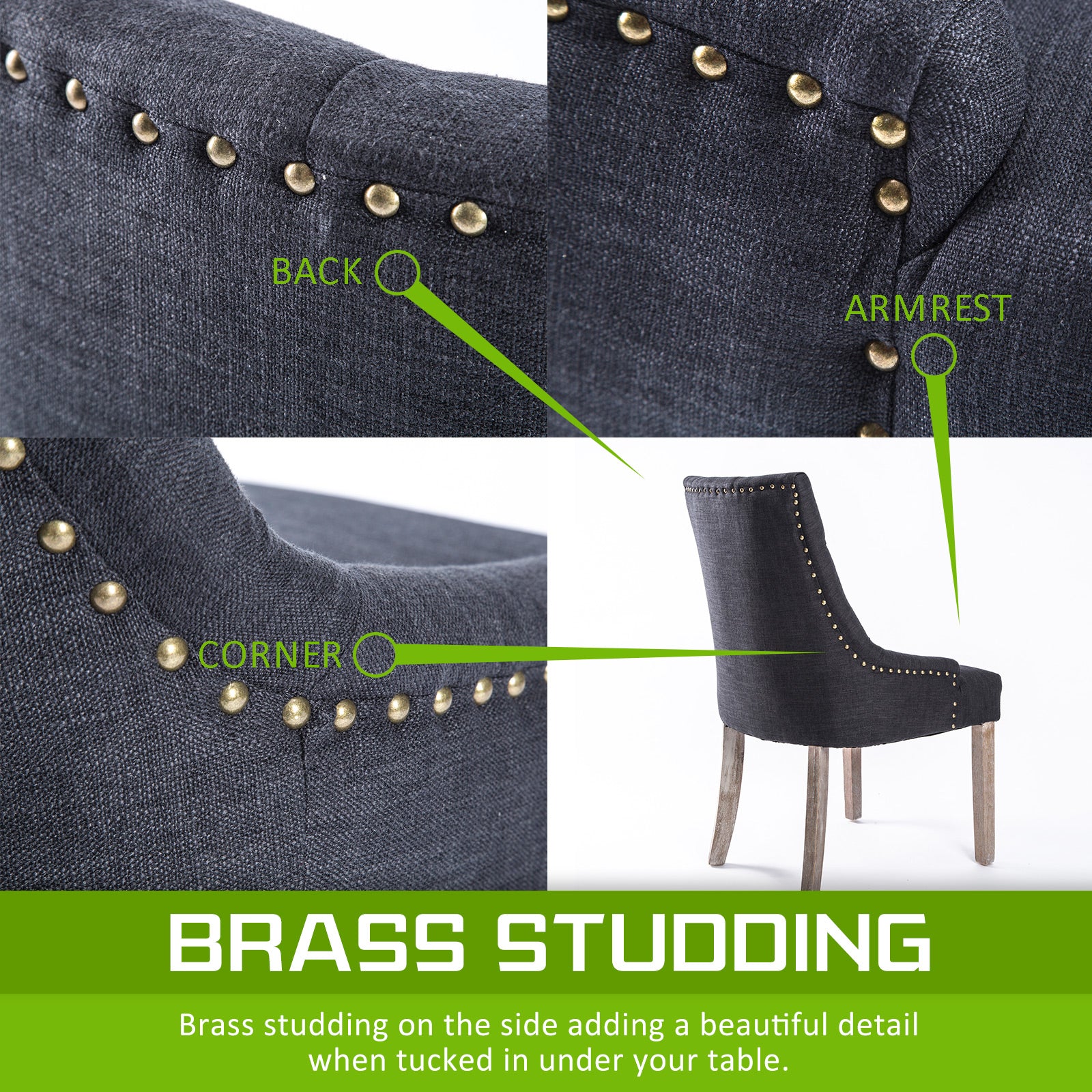 Buy Dining Chair French Provincial Amour Oak Leg Charcoal Online Australia at BargainTown