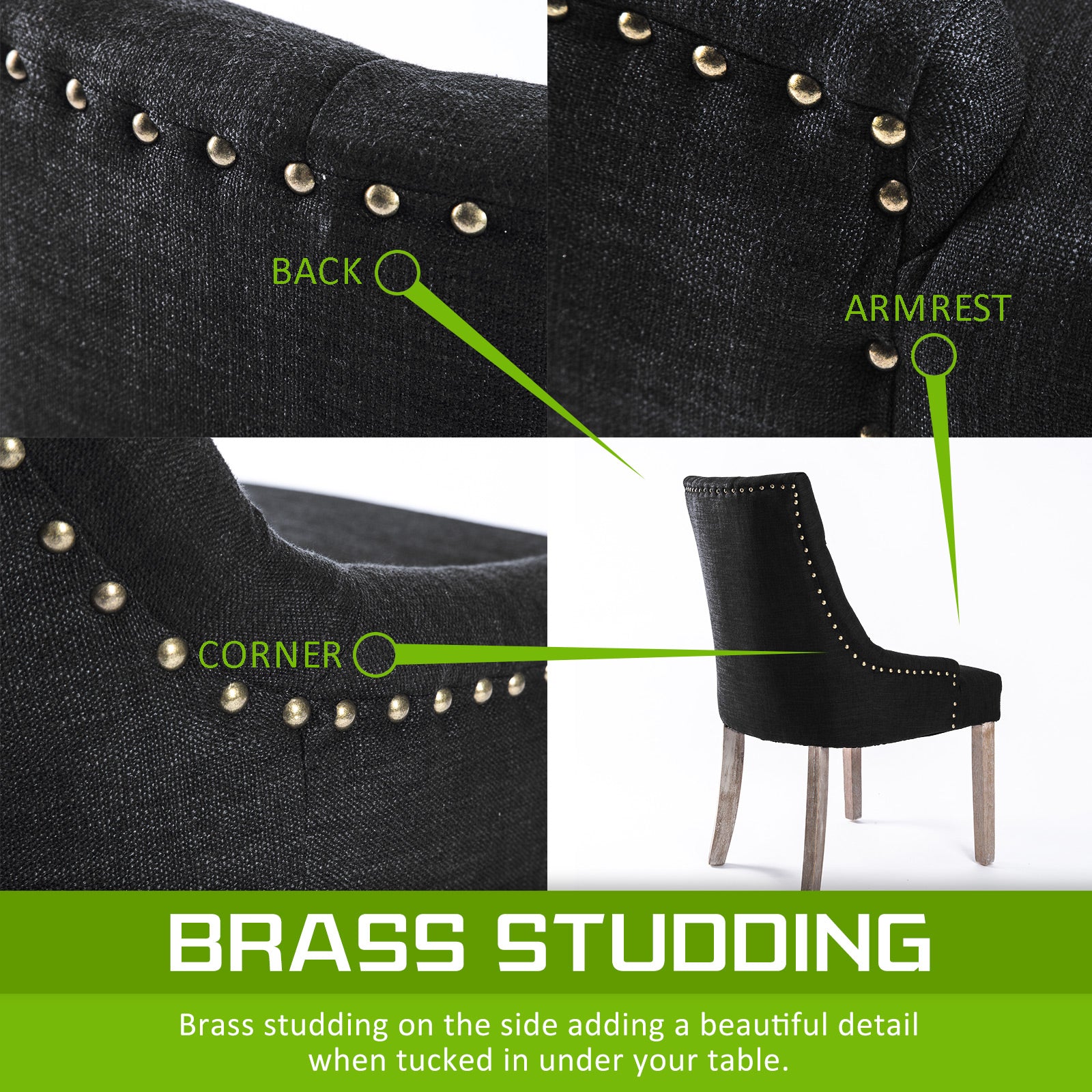 Buy Dining Chair French Provincial Amour Oak Leg Black Online Australia at BargainTown