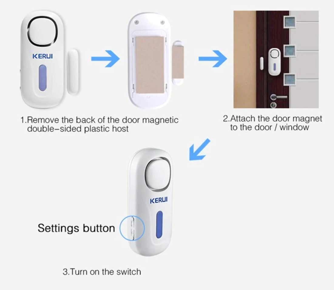 Buy Wireless Magnetic Door/Window PIR Security Burglar Alarm Kit Online Australia at BargainTown