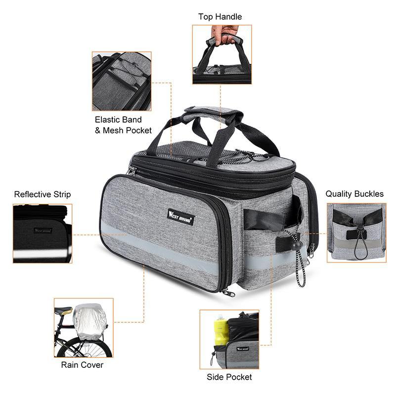 Buy Large Capacity Rainproof Bicycle Rear Rack Bag Online Australia at BargainTown