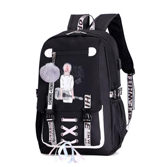 Buy Anti-Theft Student Backpack With USB Charging Port Online Australia at BargainTown