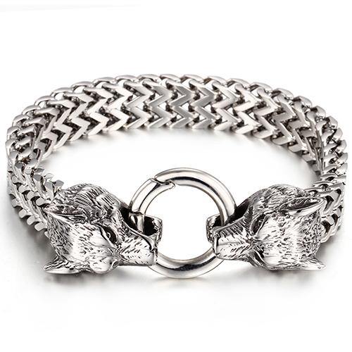 Buy Men's Wolf Head Stainless Steel Bracelet Online Australia at BargainTown