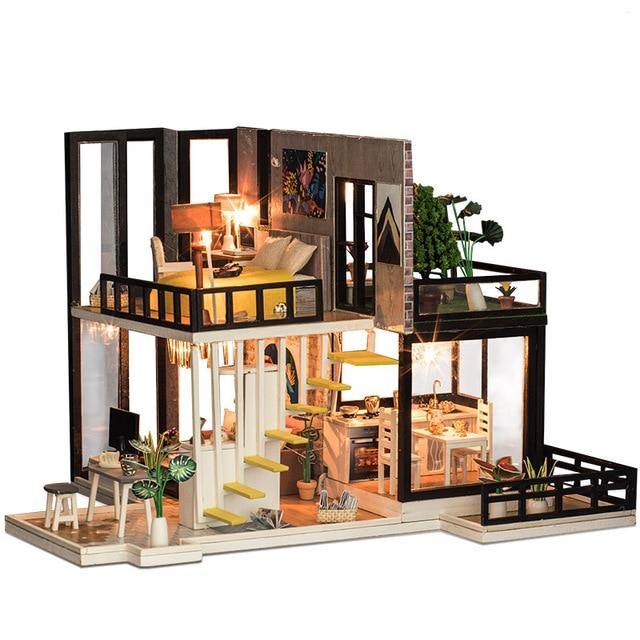 Buy Modern House DIY Dollhouse With Furniture Online Australia at BargainTown