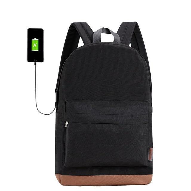 Buy Casual Canvas Softback Backpack With USB Charging Port Online Australia at BargainTown