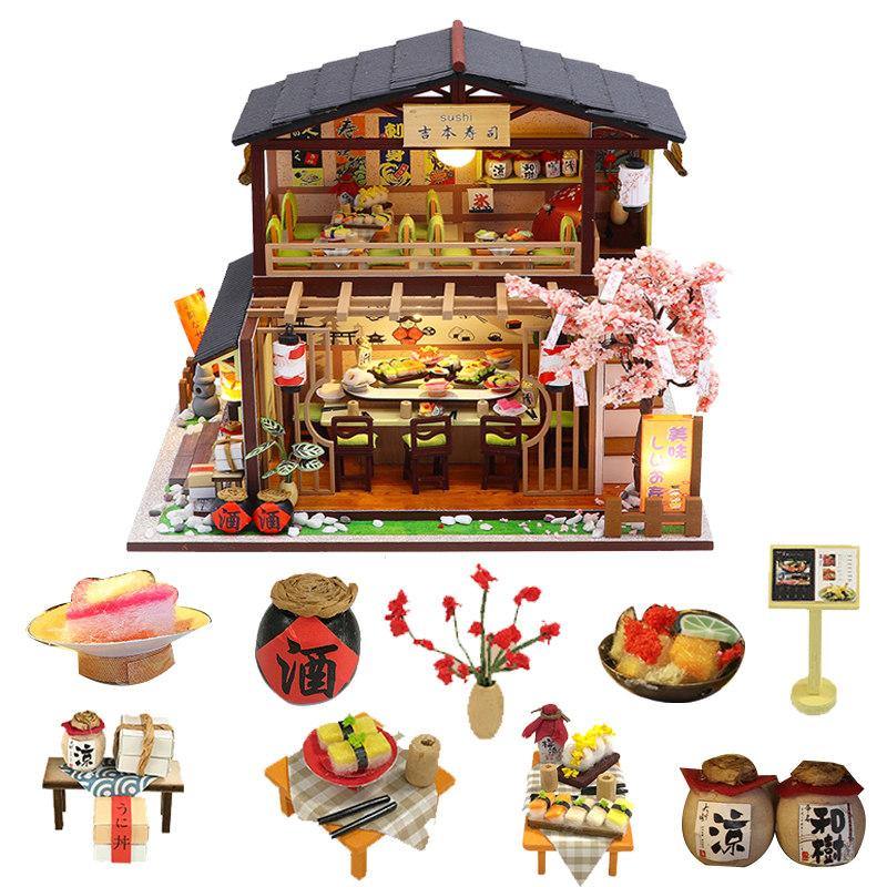 Buy DIY Wooden Japanese Miniature Sushi Dollhouse Online Australia at BargainTown