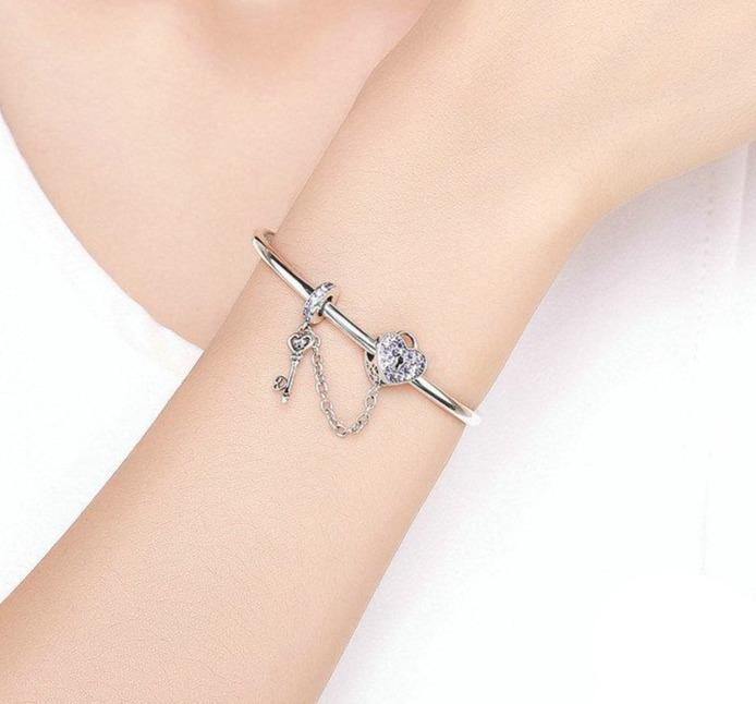 Buy Key to My Hear Sterling Silver Purple Zircon Bracelet Online Australia at BargainTown